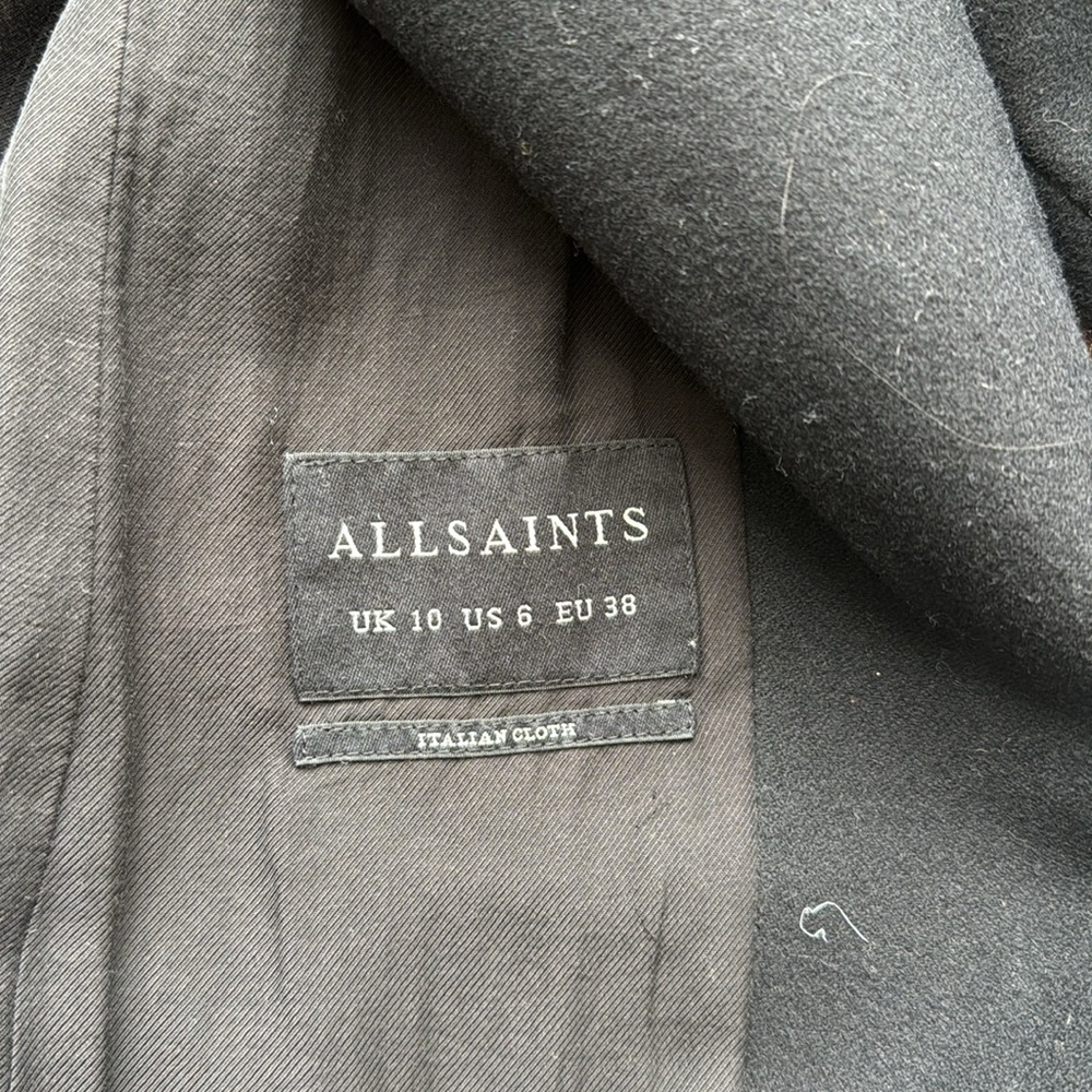 ALLSAINTS - Leni Coat - Size 6 (Black) - Picture 3 of 3